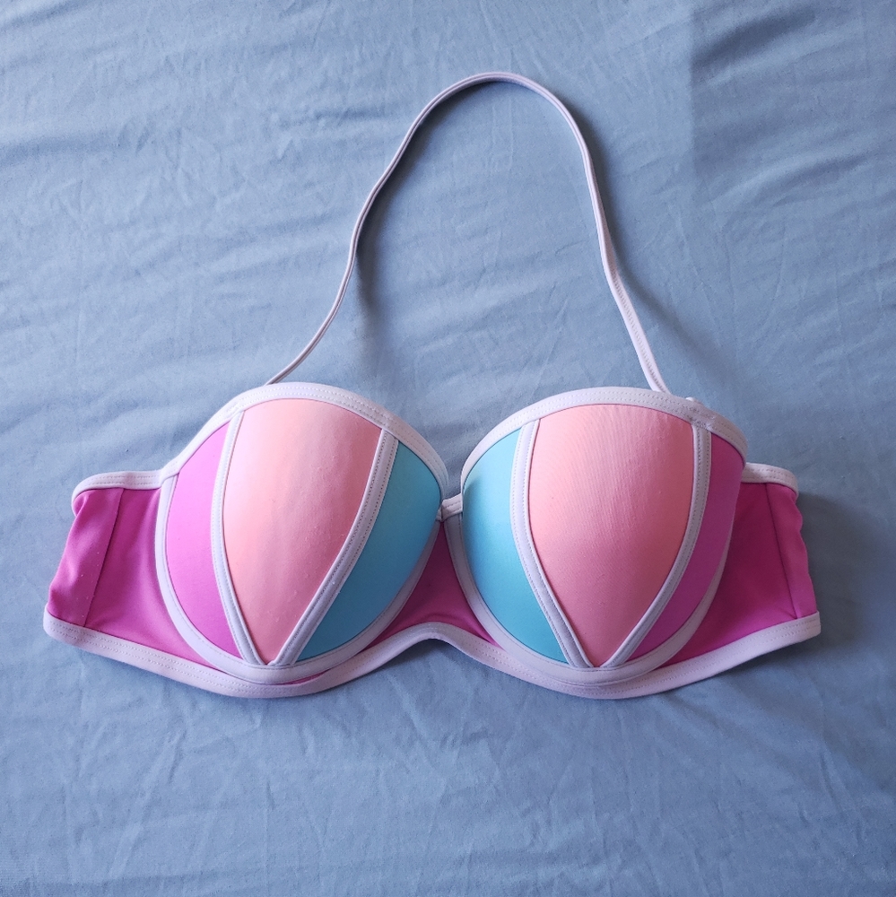 Pink by Victoria's Secret Color Block Push Up Bikini Top